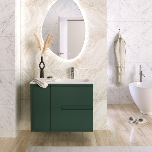 Тумба под раковину Taliente Cevia TA-MBC-90PR(R)-grigio verde 90х40 подвесная цвет зеленый - фото 3